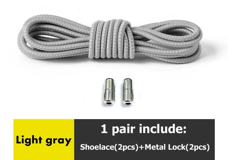 light gray 12 цветов, 1 пара шнурков без шнурков, фиксирующий башмак, эластичные шнурки для бега/триатлона - Цвет: light gray