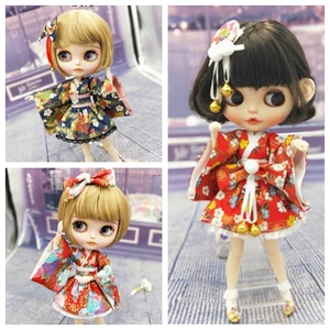 Японское кимоно с повязкой для волос Blyth Licca Ob24 16, аксессуары для кукол, 4 шт.