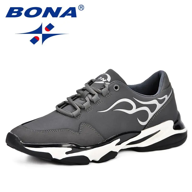 DARK GREY SLIVERGREY BONA/мужские кроссовки; коллекция года; Модная стильная обувь; дизайнерский светильник; дышащая мужская повседневная обувь; Уличная обувь; zapatos hombre; мужская обувь - Цвет: DARK GREY SLIVERGREY