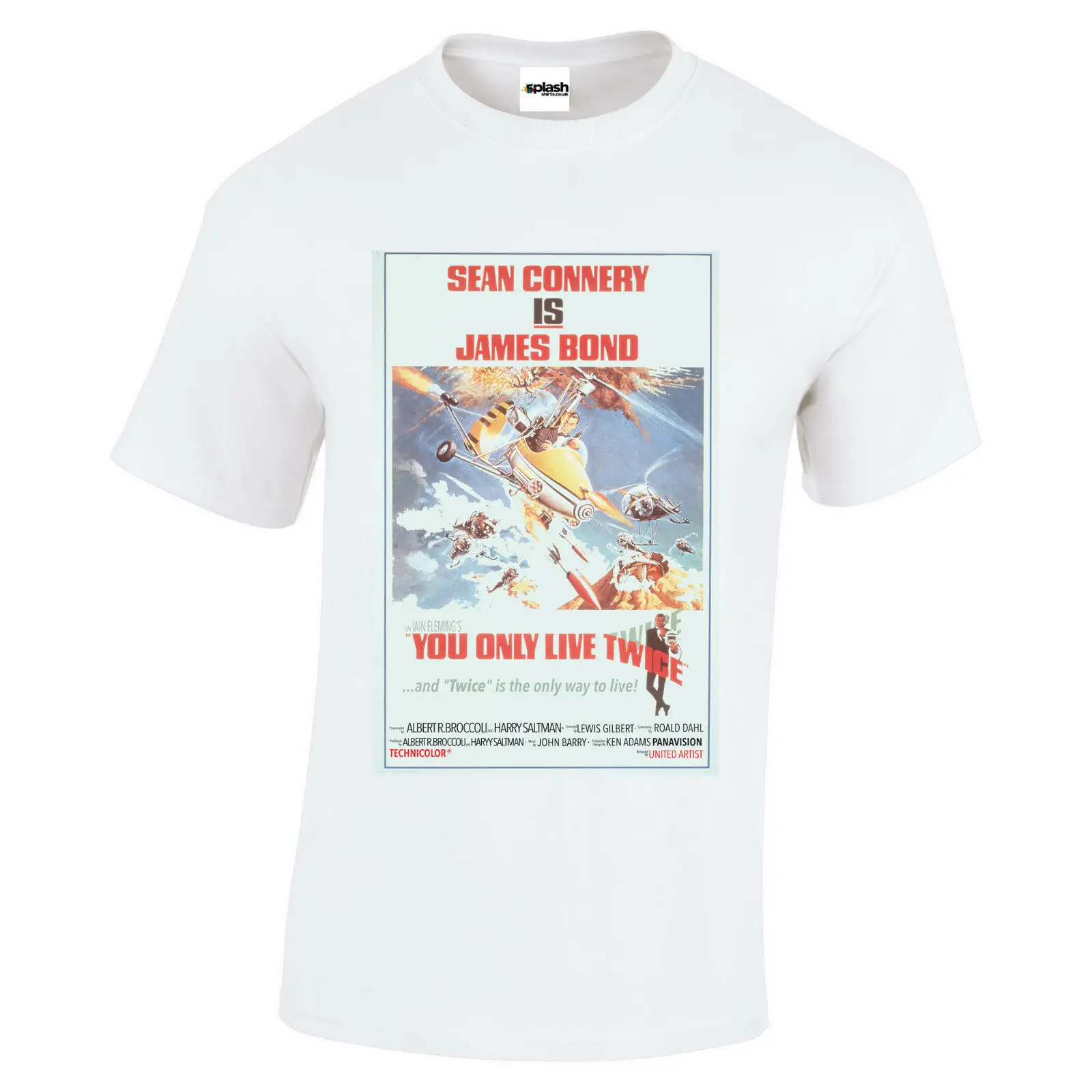 James Bond 007 вы только живете дважды плакат белая футболка Шон Connery S до 3XL|Мужские