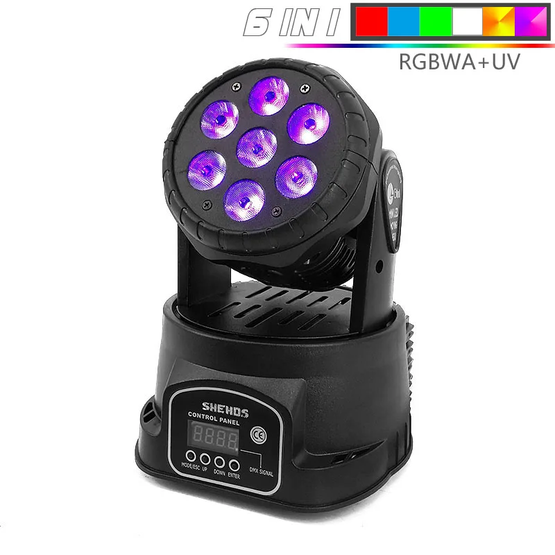 Iyi satmak iyi Mini LED yıkama 7x1 2/18W RGBW hareketli kafa sahne aydınlatma DMX 512 denetleyici olaylar göstermek için DJs bant ışıkları