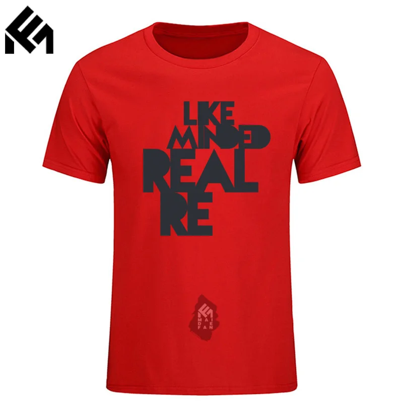Adult T Shirt S-3XL Funny Sayings 100% Cotton Short Sleeve T-shirt Men LIKE MINDED REAL RE 3D Big Size Clothing Tops MD135 | Мужская