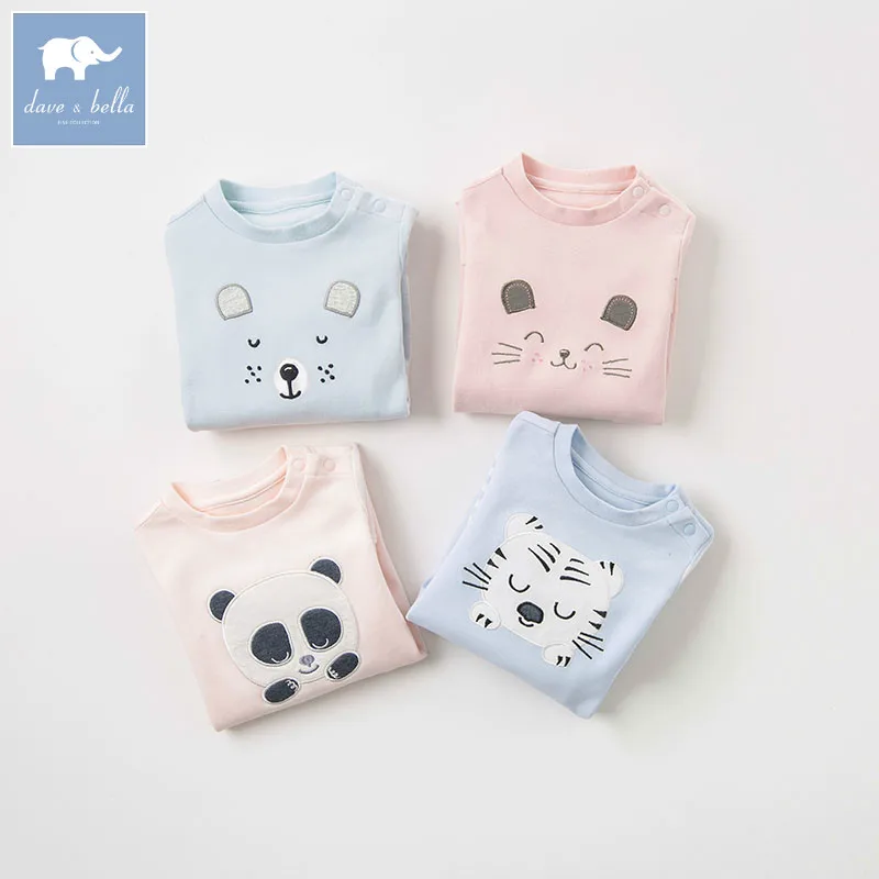 DBZ9301 dave bella/осенний Детский комбинезон с принтом животных для новорожденных
