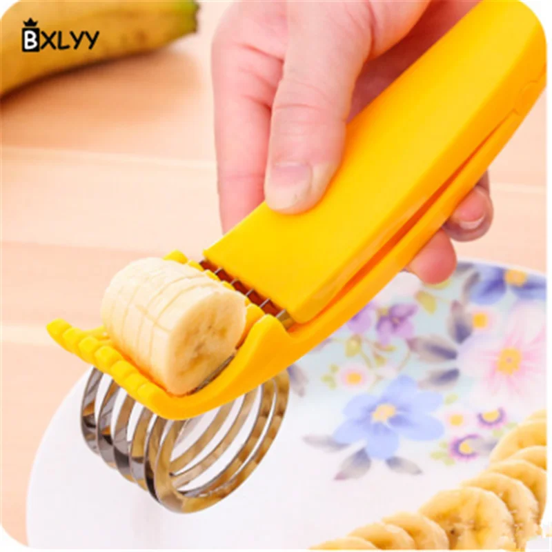 Bxlyy Горячая Кухня Пластик слайсер банана гаджет дома овощерезка Кухня аксессуары из нержавеющей стали, для бананов Slicer.7z
