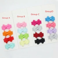 free shipping 300pcs small hair bows pinched bows on mini snap clips for fine hair