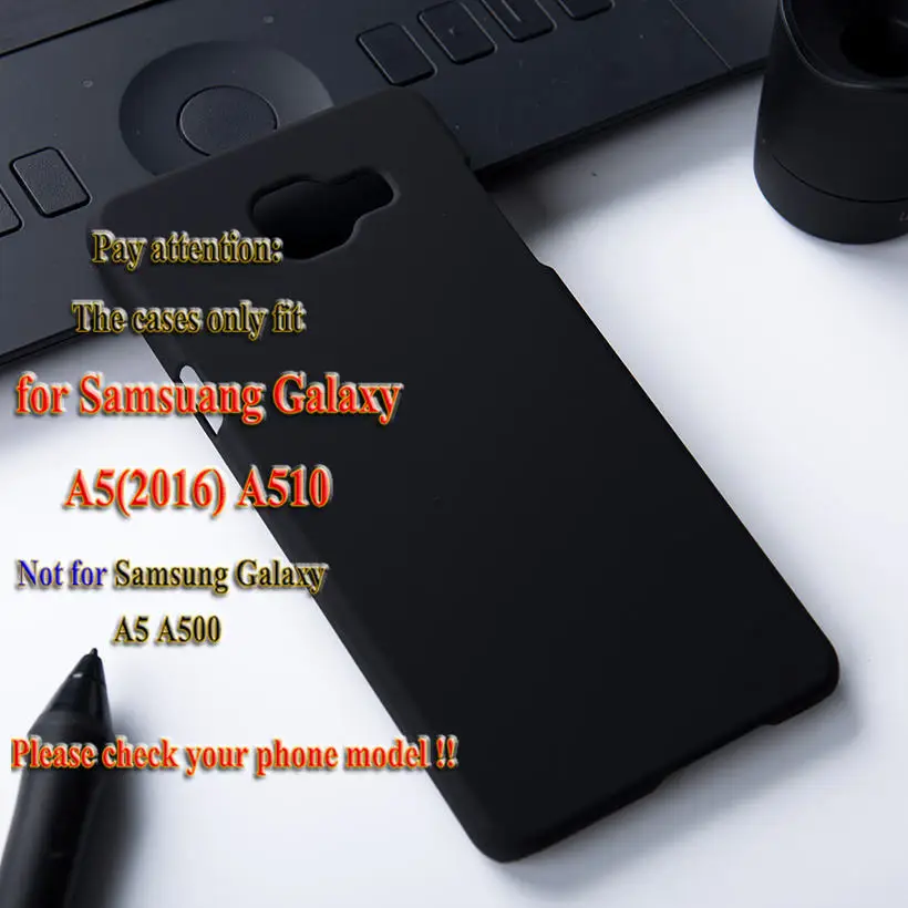 AKABEILA жесткий матовый чехол для телефона для samsung Galaxy A5 Duos A510F крышка A510FD A510Y A510M SM-A510F A5+ A510 резиновая сумка чехол - Цвет: Черный
