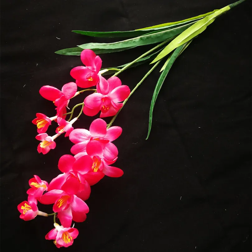 5p искусственный цветок фрезии поддельная бабочка, Орхидея, шелк Cattleya 65 см бежевый/розовый/красный/фиолетовый цвета Cymbidium цветы орхидеи