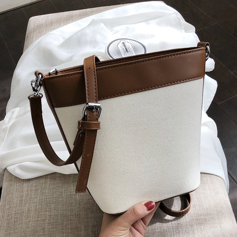 Advanced sense bag female 2019 new style 100-lap Korean version collision color bucket simple and oblique shoulder | Багаж и сумки