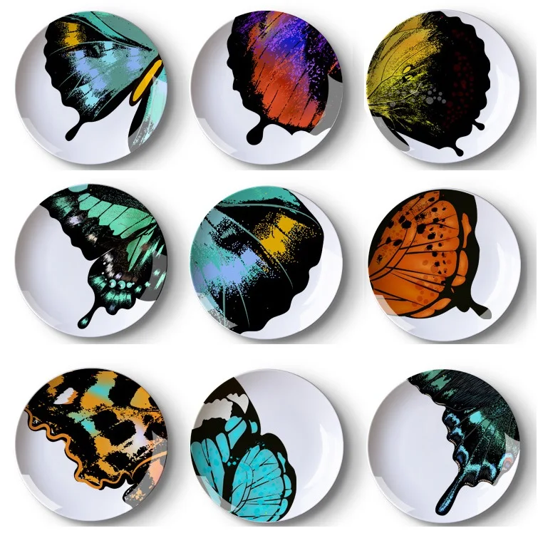 Modern Innovative Butterfly Theme Series Colorful Ceramic Decorative Plates for Wall Decoration | Дом и сад