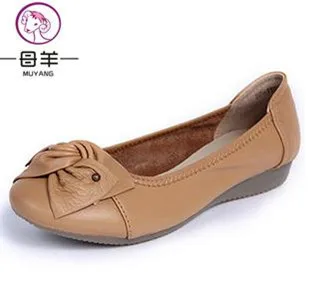 Free shipping Plus size(34-43) women genuine leather flat shoes woman work newest fashion female casual single | Обувь