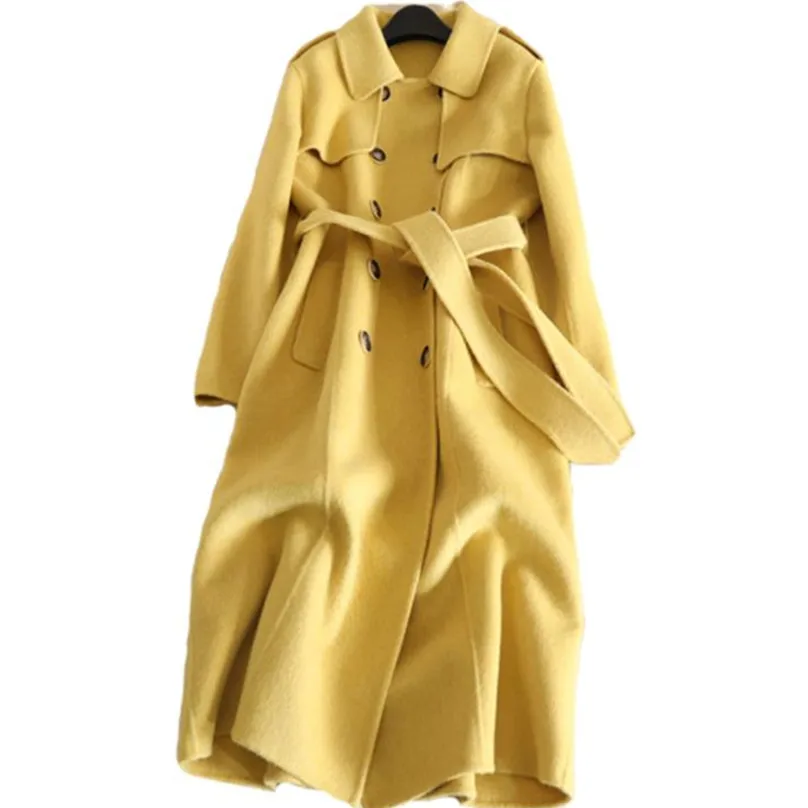 2020 Новое двойное кашемировое шерстяное пальто женское длинное пальто|Женские