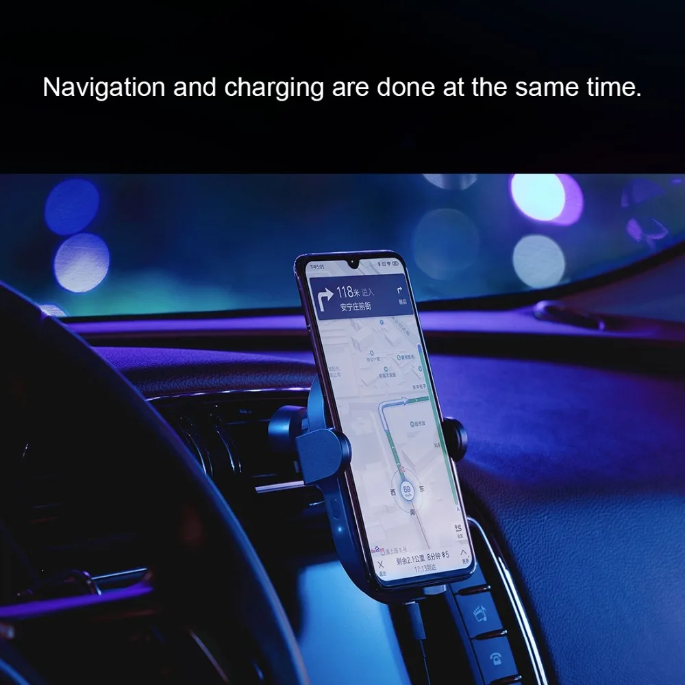 Беспроводное зарядное устройство Xiaomi QI автомобильный держатель для iPhone XS Max Samsung