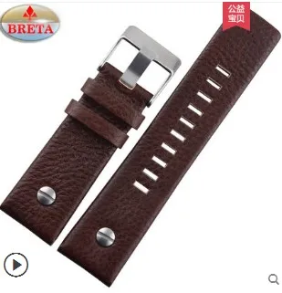 1 BRETA для дизельных часов 24 26 27 28 мм Мягкие Ремешки для часов DZ7313 DZ7322 DZ7257 женские мужские ремешки для часов с Серебряная Пряжка - Цвет ремешка: 1