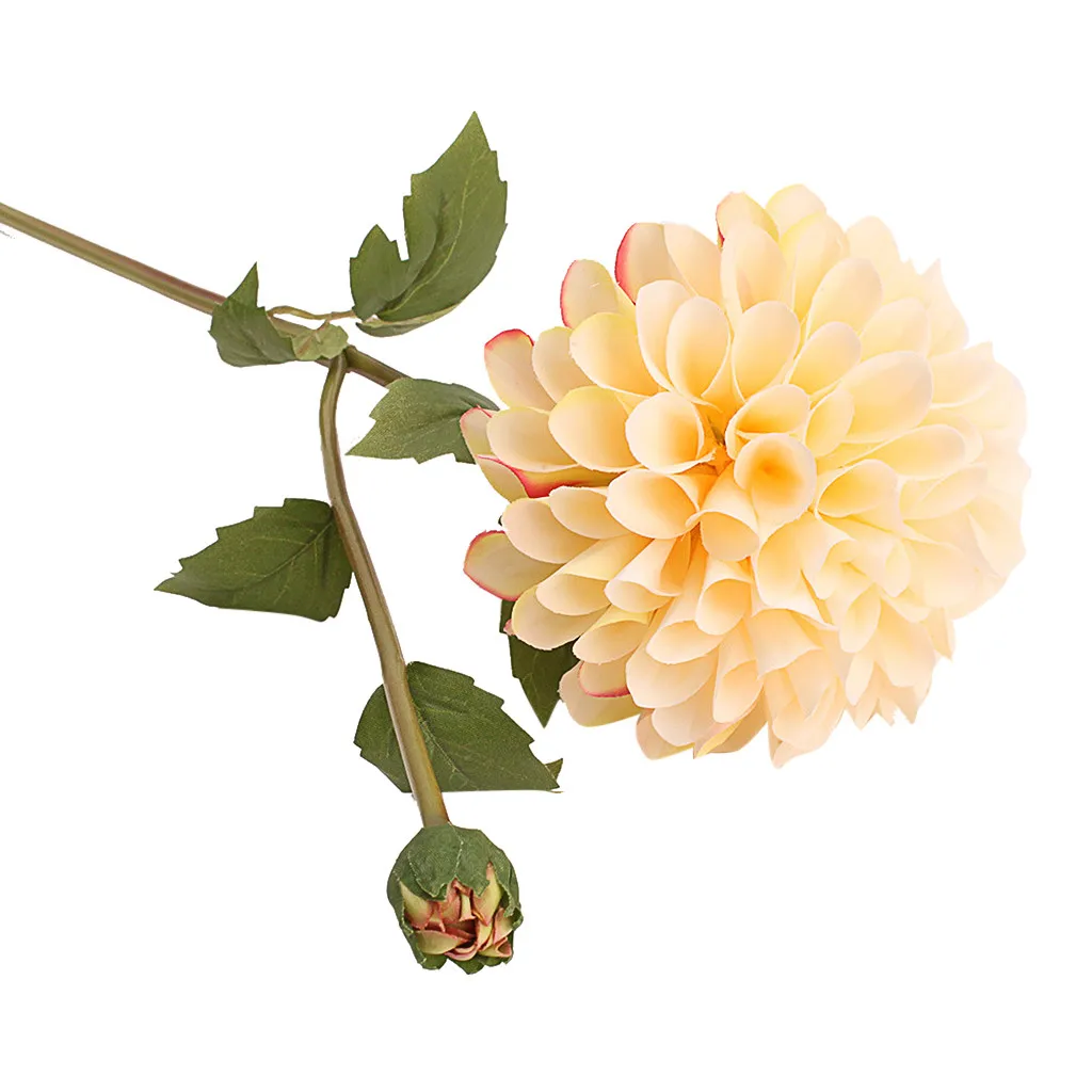 Поддельный домашний декор 1 шт. один искусственный цветок Dahlia Свадебный букет украшение для дома цветы 0301#30 - Цвет: D