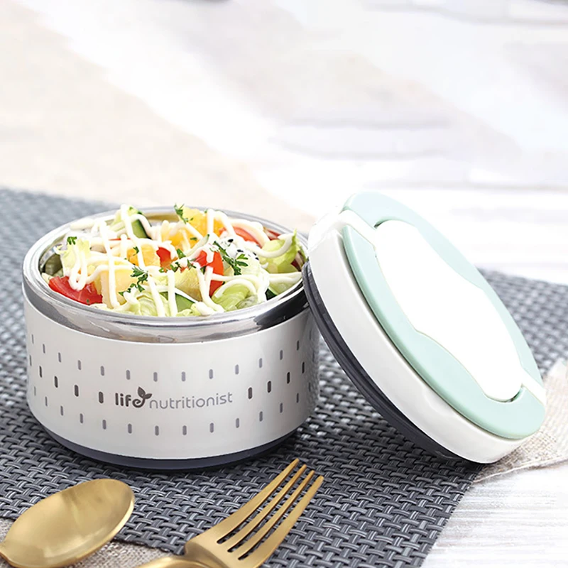 BAISPO 304 Stainless Steel Insulated Lunch Box Food Containers Kids Bento Box Large Capacity Vacuum Insulation Barrel 12 Hours