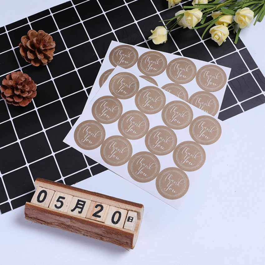 1200 шт./лот Lovely Thank you круглая коробка ручной работы упаковочная этикетка наклейка