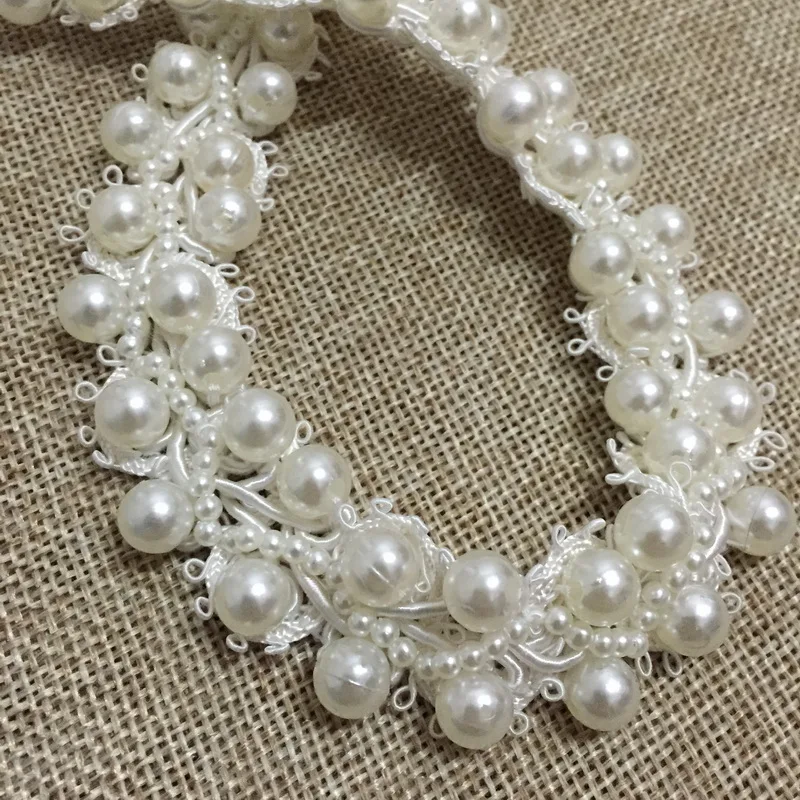 3 ярда шнур цвета слоновой кости отделка бисером свадебное украшение жемчужная