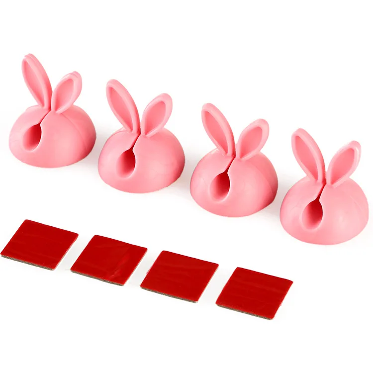 Силиконовый держатель для шнура 4 шт./лот зажим кабеля с милыми кроличьими ушками