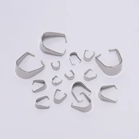 50 100pcs stainless steel charm clasps hook clips bails bail bead necklace pendants connectors for diy jewelry making findings