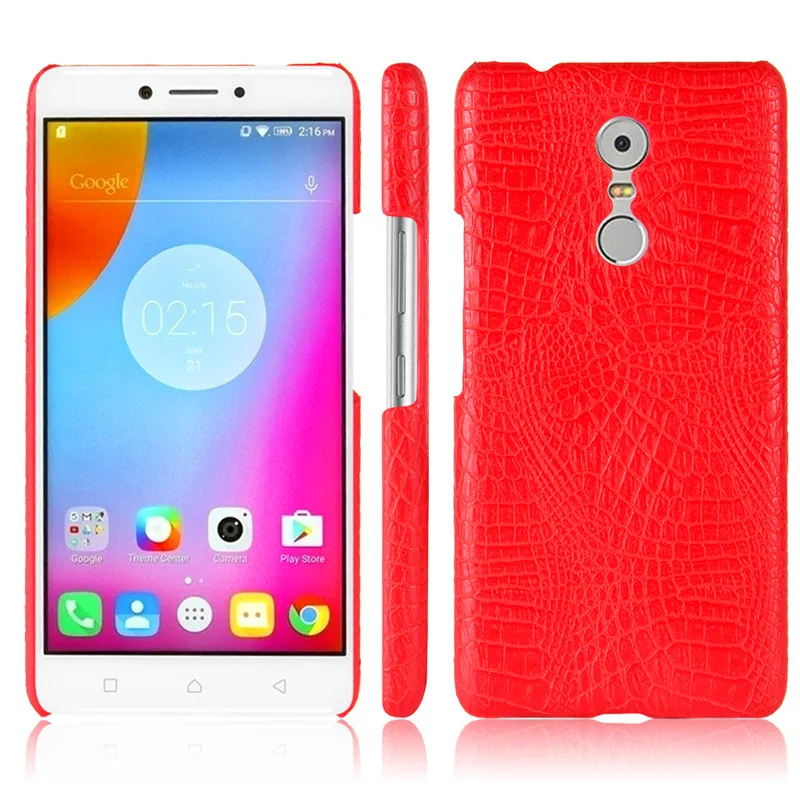 Чехол для Lenovo K6 Note Жесткий из поликарбоната с крокодиловым узором + задняя крышка