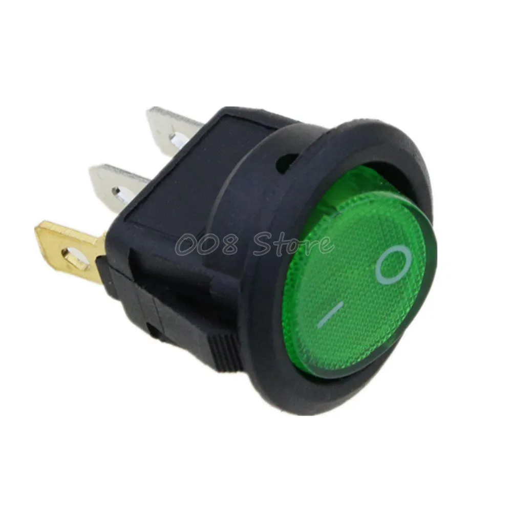 KCD1 горит кулисный переключатель вкл/выкл 20 Ампер DC 12V 220V комплект автомобиля Trike SPST - Цвет: GREEN