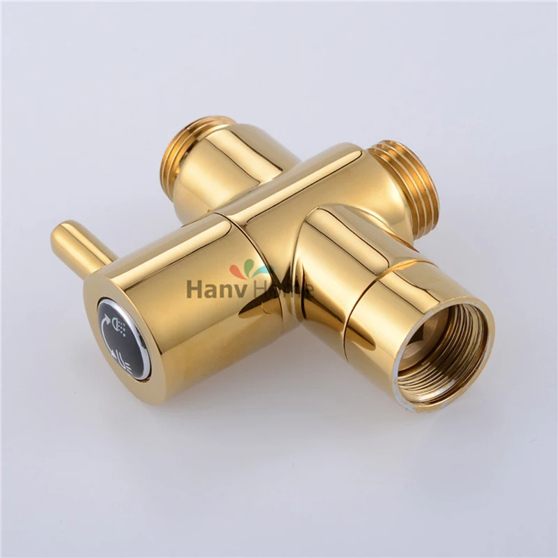 Золотой душевой сепаратор AODEYI 1/2 '' латунный клапан золотого цвета с Т