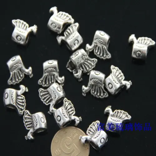 100 шт. смешанный дизайн тибетский с серебряным покрытием бисера Fit Подвески