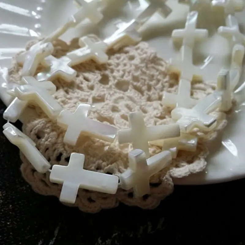 

13*18mm 22pcs " Cross " High Quality 100% Seashell Natural Shell Bead Loose Strands Jewelry Beads