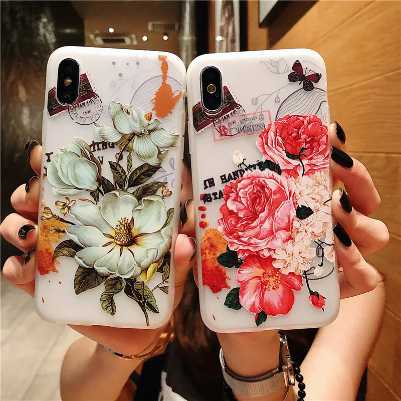 YAMIZOO защитный чехол для iPhone 5S 7 6 цветочный силиконовый 360 Тонкий xr x xs max телефонные