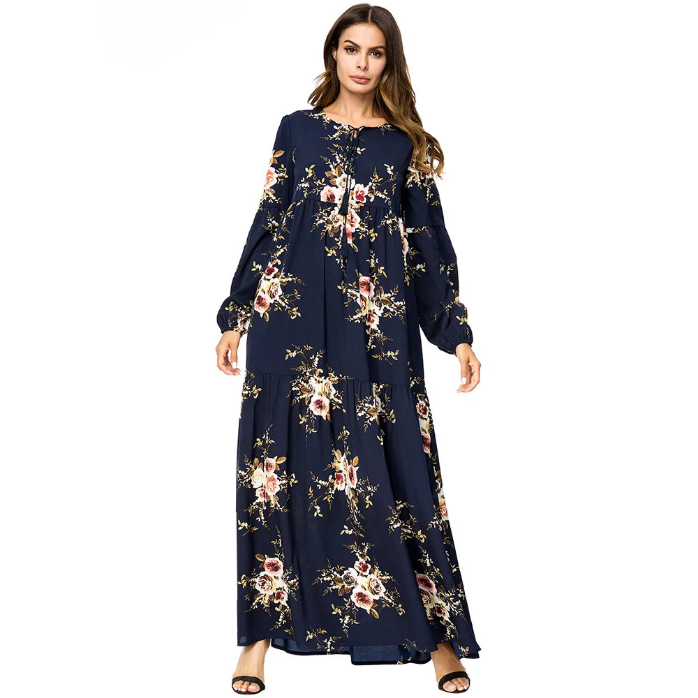 Muslim Dress Long Sleeve Elegant Adult Abaya Arab Turkish Singapore Cardigan Appliques Jilbab Dubai Muslims Women | Женская одежда