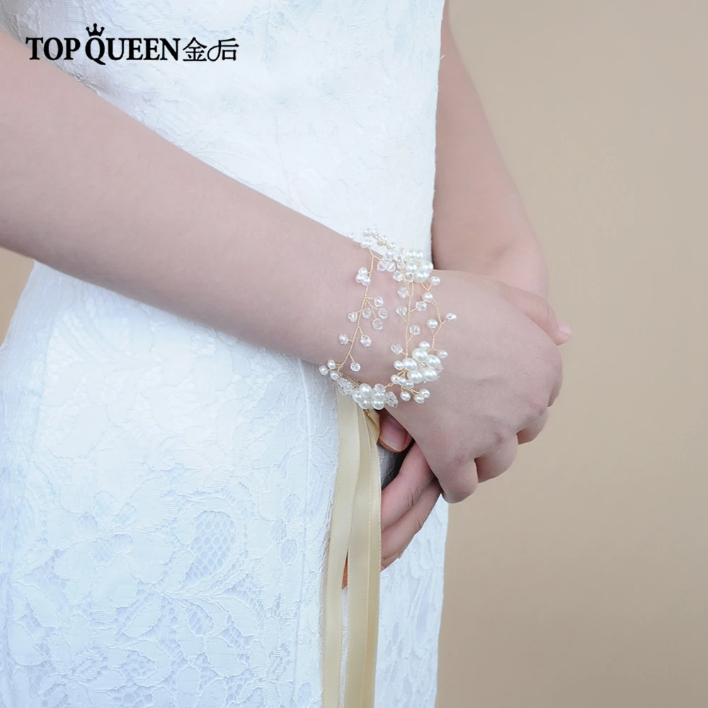TOPQUEEN SH126 Свадебные пряжкой золотого цвета женские пояса с свадебное платье с жемчугом, с поясом со стразами на свадьбу платье для взрослых с поясом и цветами для девочек