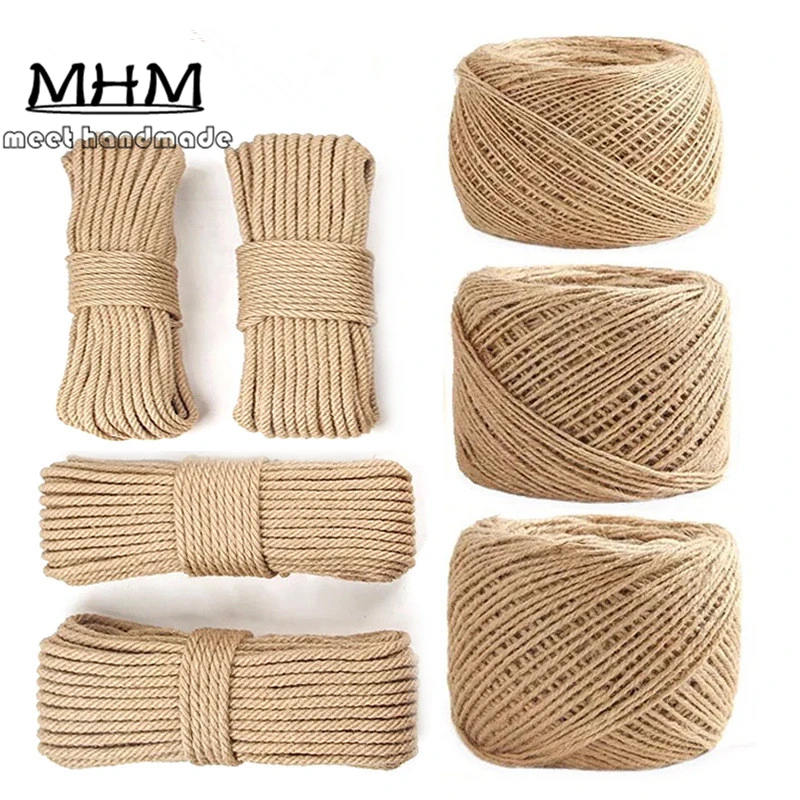 1 рулон 50 м натуральная пеньковая веревка для украшения подарков|twine cord|1mm hemp cordrope