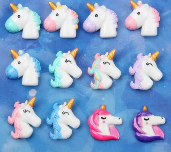 Малый ремесел украшения центр Kawaii единорог с плоской задней кабошоны из смолы