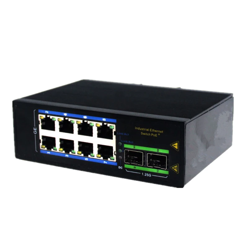 Управляемый волоконно-кольцевой Промышленный Коммутатор Ethernet 8x1 0/100/1000base-t порты