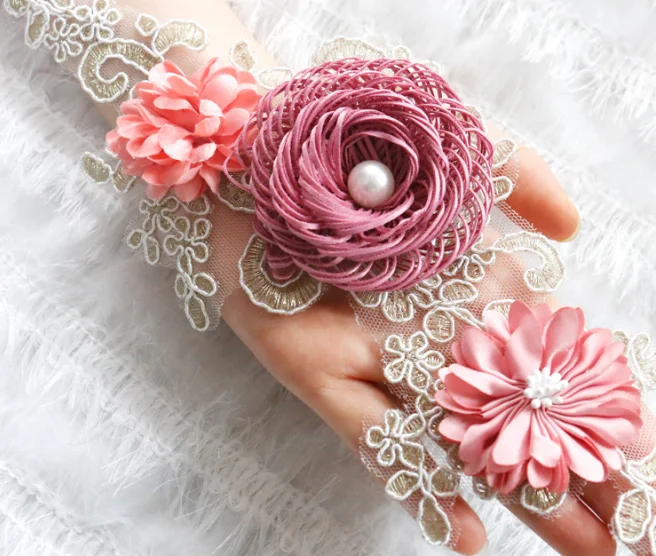 DIY модные очаровательные Горячие новые кружевные нашивки Тюль Свадебная