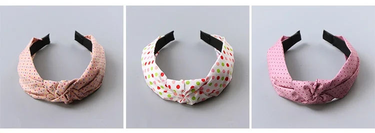 New Fashion Girls Cute Cartoon Dot Flower Smile Face Cloth Headband Kids Birthday Gifts Hairbands Hair Bands Hair Accessories