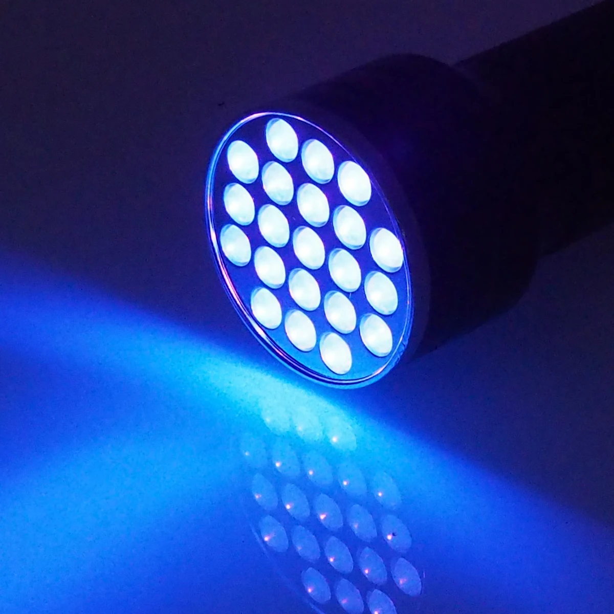 21LED УФ фонарик 395 400nm ультрафиолетовый свет черный лампы для кемпинга проверка