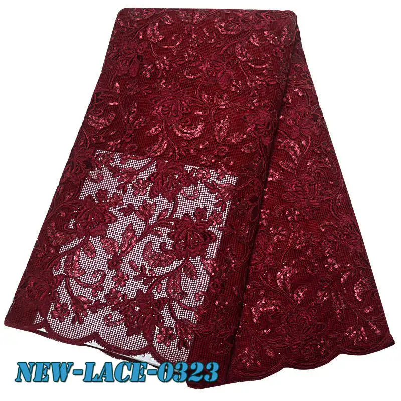Кружевная ткань с блестками 2019 высококачественная новая Нигерия вышитая