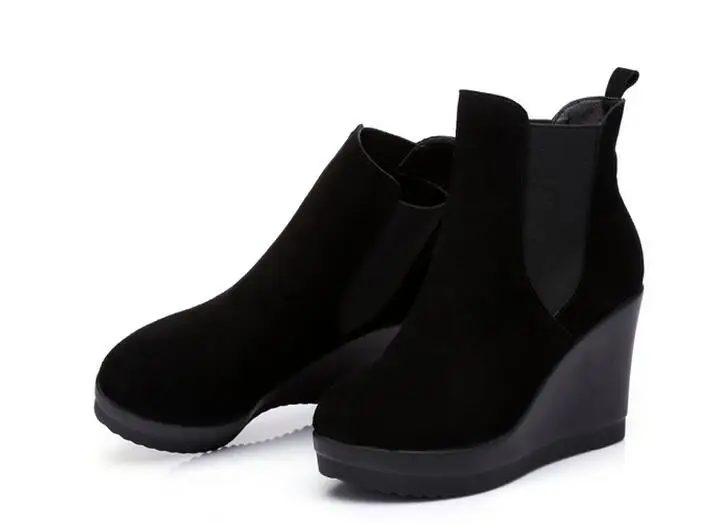 Ankle Heel Boots antumn/winter Style For Women Wedges Boot Women's Shoes Q6718 | Обувь
