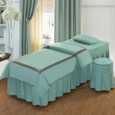 4 шт хлопок Embroidey красота кровать юбка 70*190 см красота покрывало для гостиной с отверстием Индивидуальные
