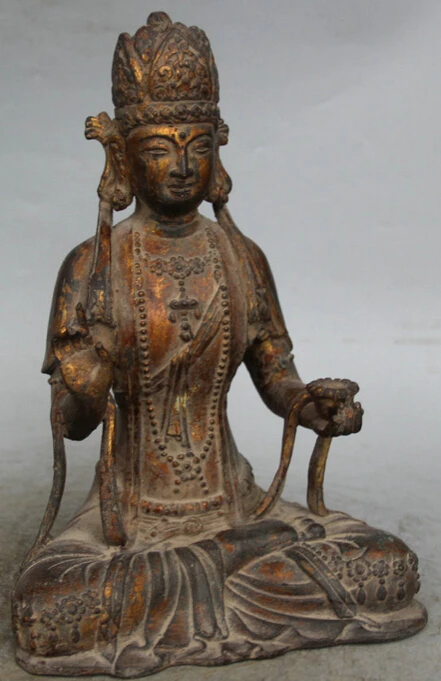 JP S61 10&quot Chinese Buddhism Bronze Kwan-yin Guan Yin Boddhisattva Goddess Bowl Statue | Дом и сад