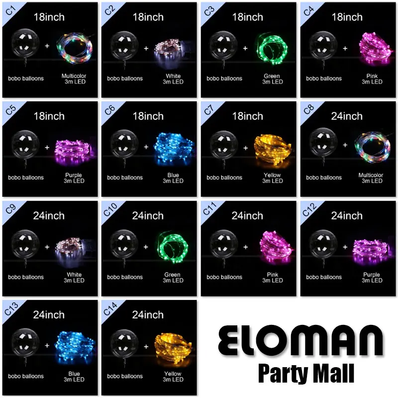 ELOMAN 10 шт. светодиодный воздушный шар свадебное событие для домашней вечеринки на день рождения украшения светодиодный свет супер прозрачные светящиеся воздушные шары Bobo 18 дюймов 24 дюйма