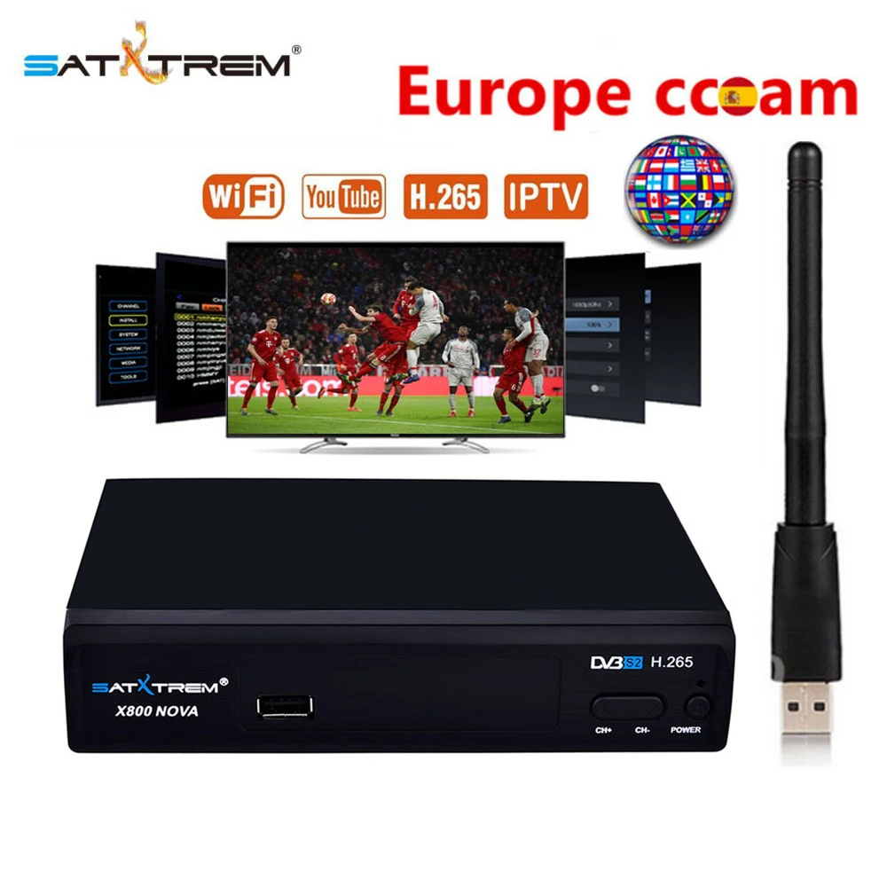 Satxtrem X800 Nova спутниковый ресивер receptor azamerica DVB S2 full hd 1080p with usb wifi ресивер цифровое тв turner магнитола цифровая приставка