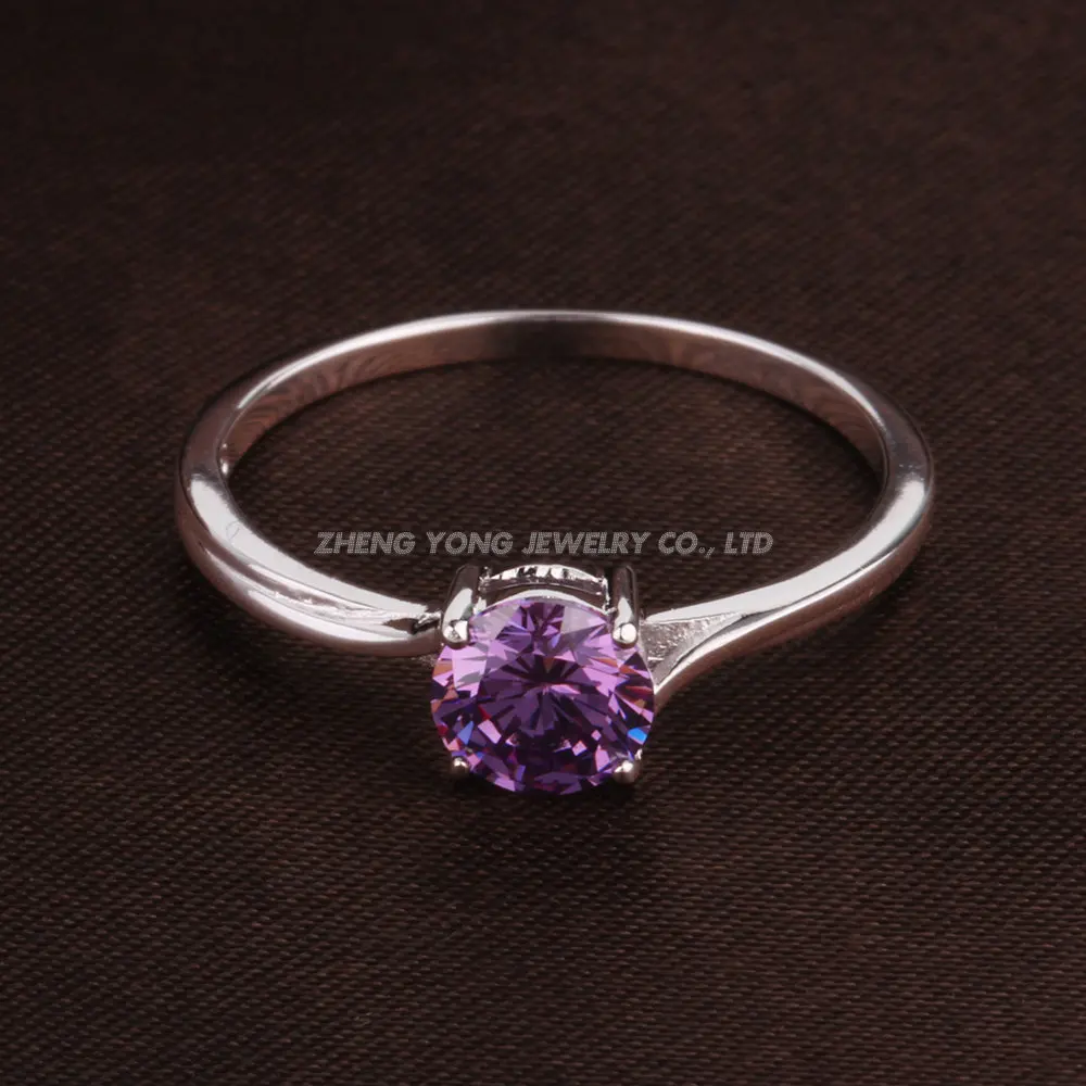 Кольца из серебра 925 пробы с родиевым покрытием и фианитами модные ювелирные