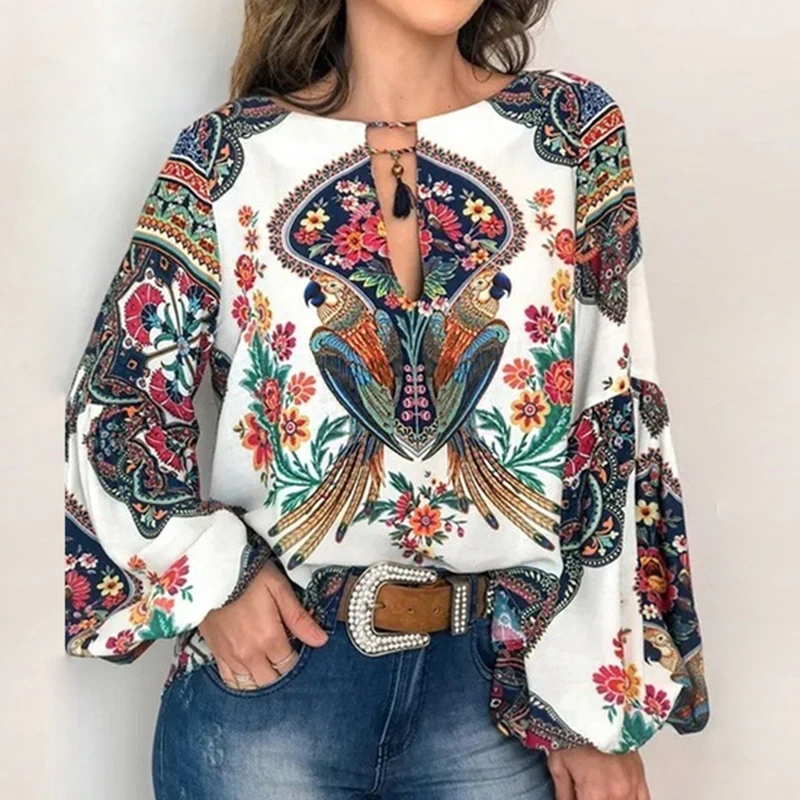 5XL летняя шифоновая блузка рубашка 2019 повседневные брюки-фонарики футболка с
