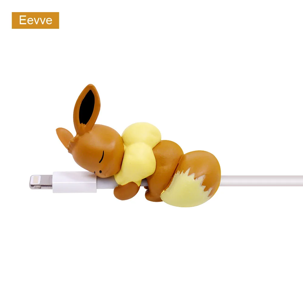 Eevve CHIPAL мультфильм животных кабель протектор милый укус провода моталки для iPhone USB органайзер для кабеля данных укусов зарядное устройство провода держатель телефона - Цвет: Eevve