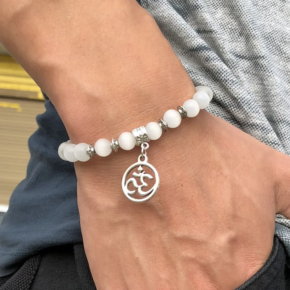 2 шт./компл. бусины Браслет Подвески из натурального камня ручной работы мужские