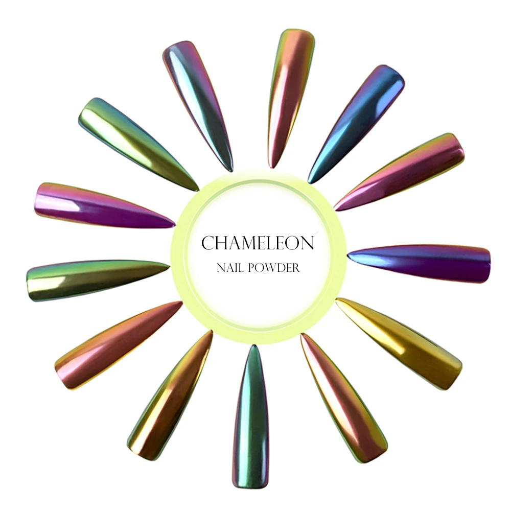 1 коробка Хамелеон зеркало для дизайна ногтей блестящая пудра голографическая