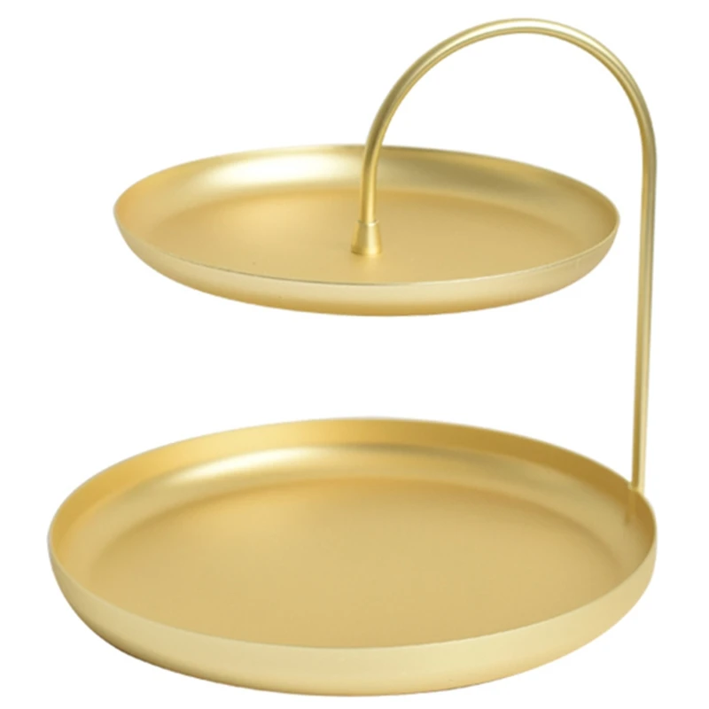 Two Tier Metal Storage Tray For Jewelry Necklace Bracelet Earring Hallway Key Holder Dressing Table Organizer | Дом и сад