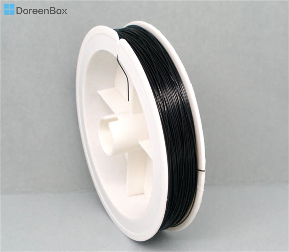 Doreen Box Lovely 1 рулон 80 м черная проволока для бисероплетения tiger tail 0 38 мм (B04933)|tiger
